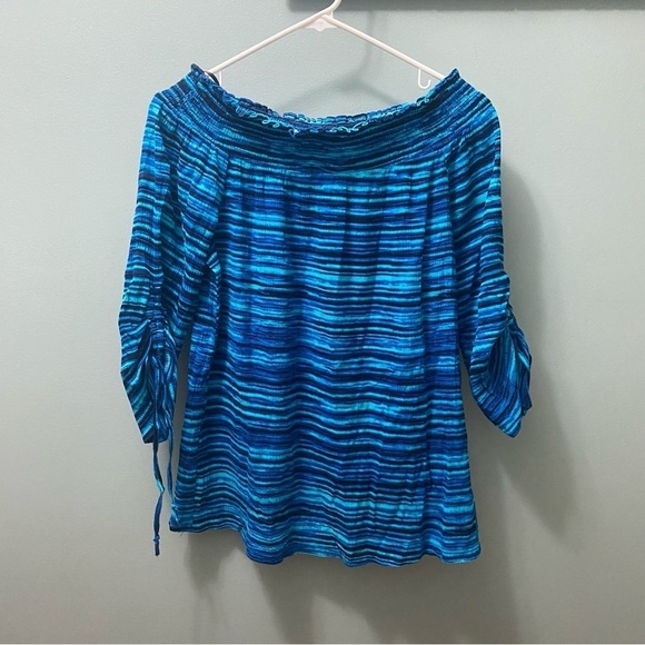WOMEN'S shirt MICHAEL KORS size medium  blue blouse top - Picture 1 of 8
